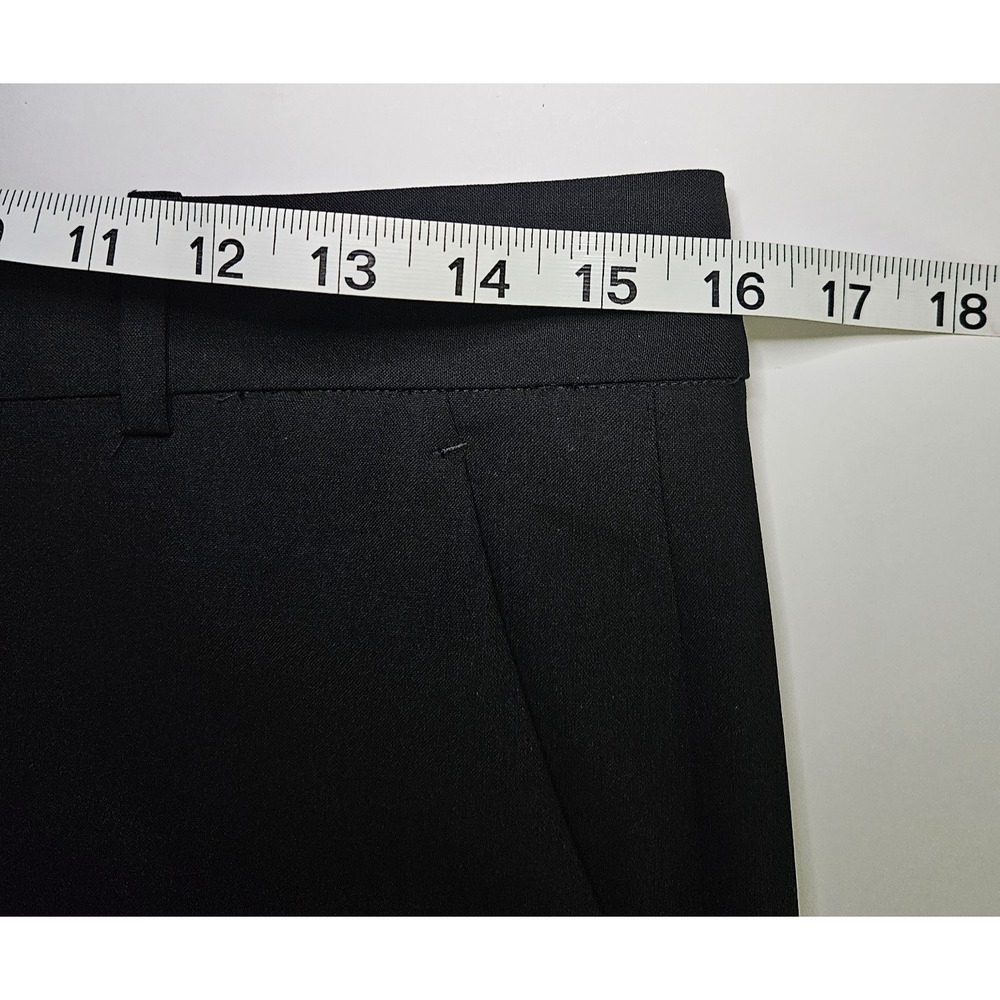 THEORY Black Emery Stretch Wool Wide Leg Flare Dress Work Trousers Pants Size 6 - Picture 9 of 12